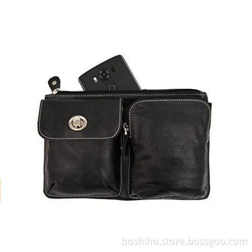 Boshiho luxurious full-grain leather durable and stylish hip bag
